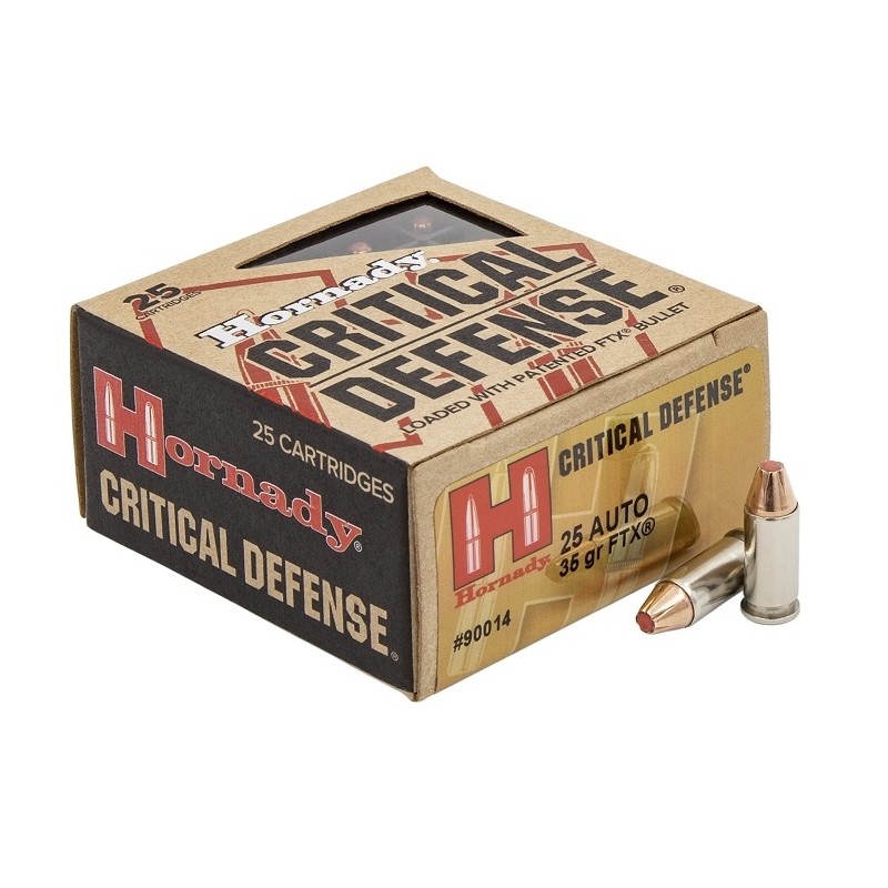 Amunicja Hornady kal.25Auto FTX Critical Defense 35gr/2,27g (25szt) 90014 (6,35mm Browning)